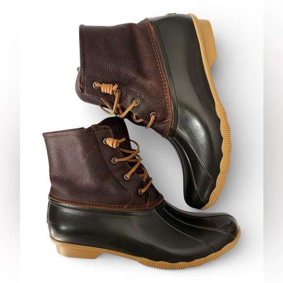 Sperry Shoes - NWOT Sperry Womens Top-Sider Saltwater Duck Boot Brown Leather Size 12 STS91176